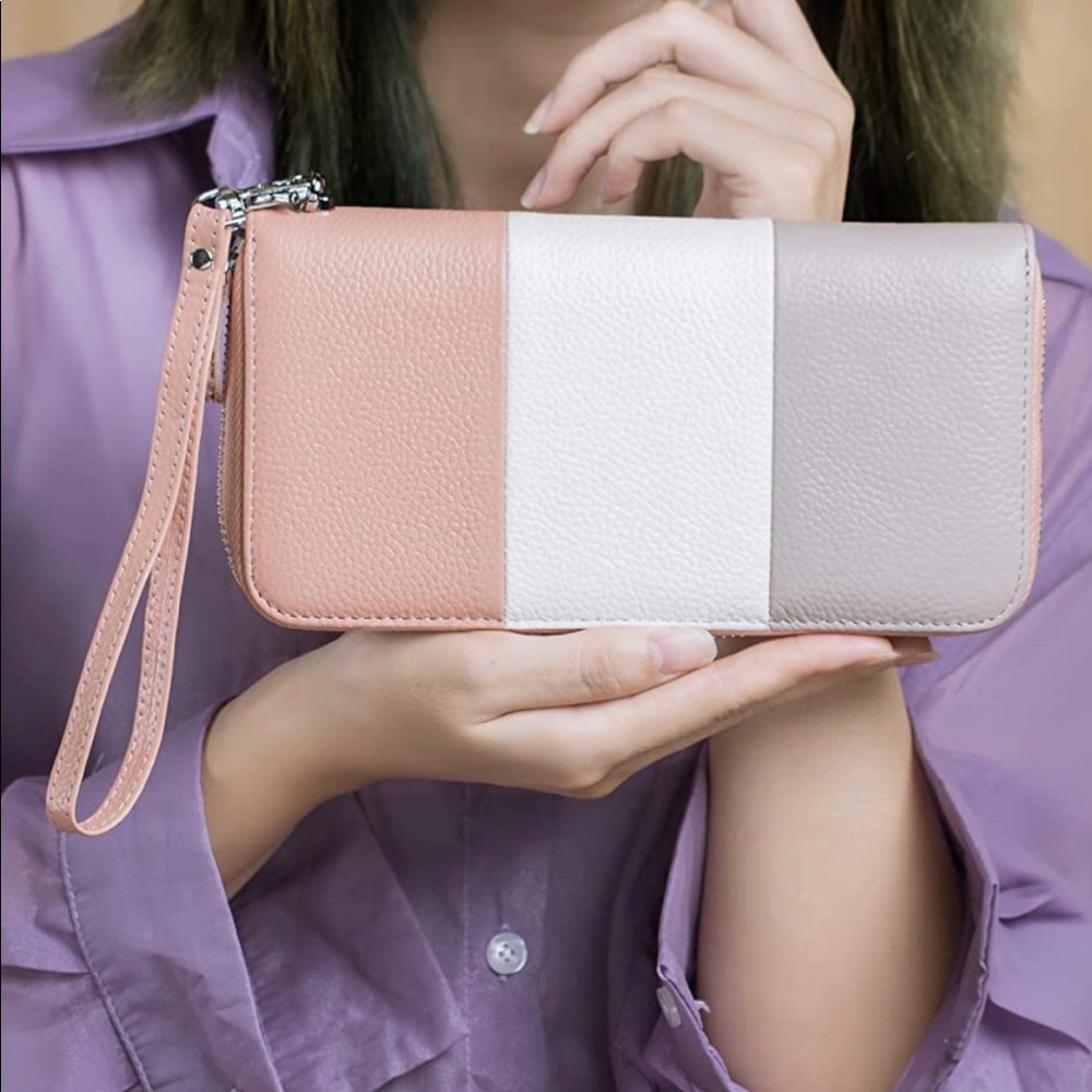 COPY - NWT Womens Wallet RFID Blocking Genuine Leather Multi Travel Purse Wrist…